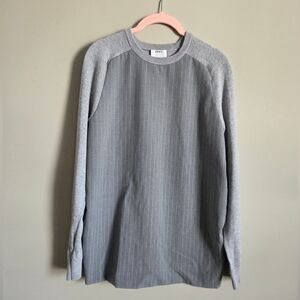 DKNY Pinstripe Long Sleeve Sweatershirt Dress Crewneck Pullover Oversized